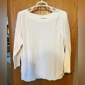 LOFT 24/26 Ivory Boatneck Sweater